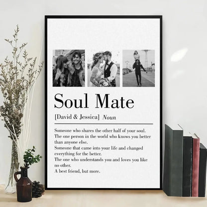 Soul Mate Definition Custom Photo Poster – Personalized Minimalist Wall Art Gift for Your One and Only  Ezcustomize