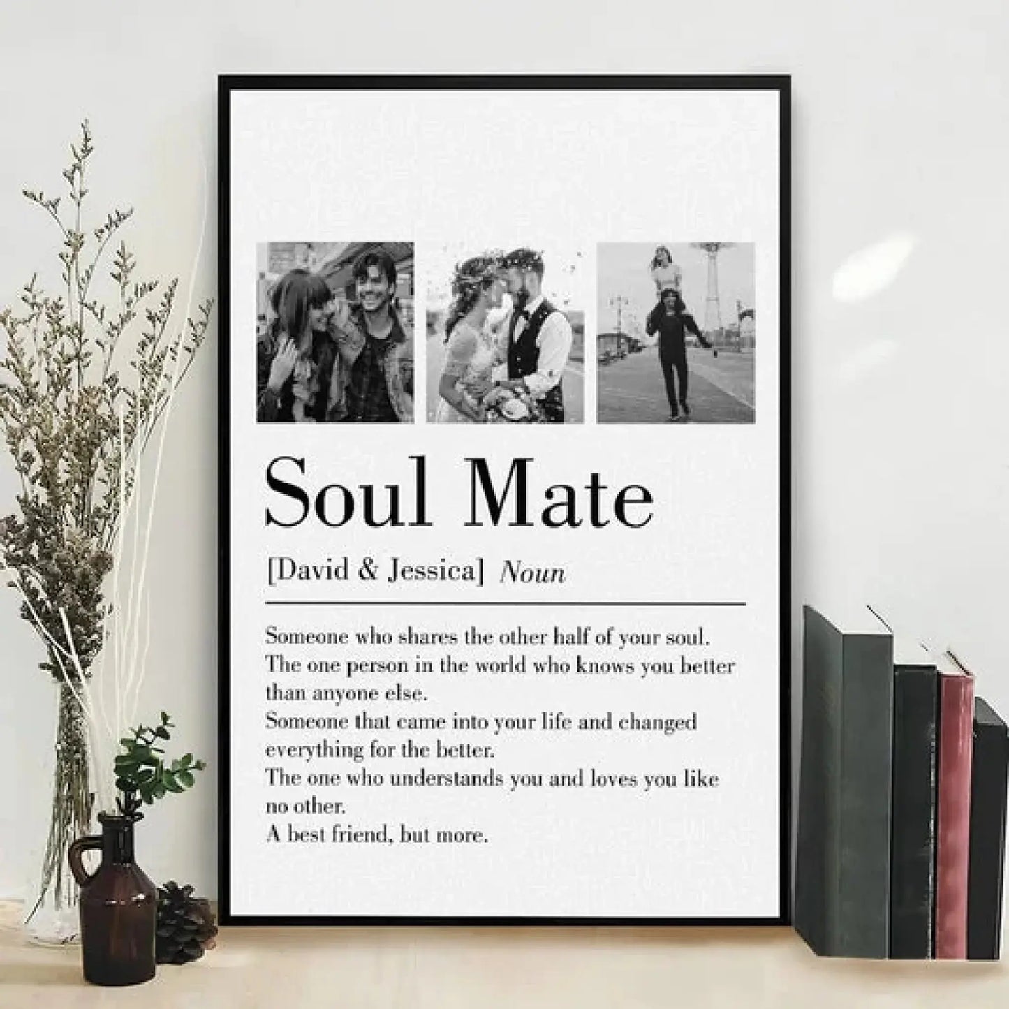 Soul Mate Definition Custom Photo Poster – Personalized Minimalist Wall Art Gift for Your One and Only  Ezcustomize
