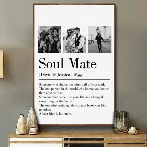 Soul Mate Definition Custom Photo Poster – Personalized Minimalist Wall Art Gift for Your One and Only