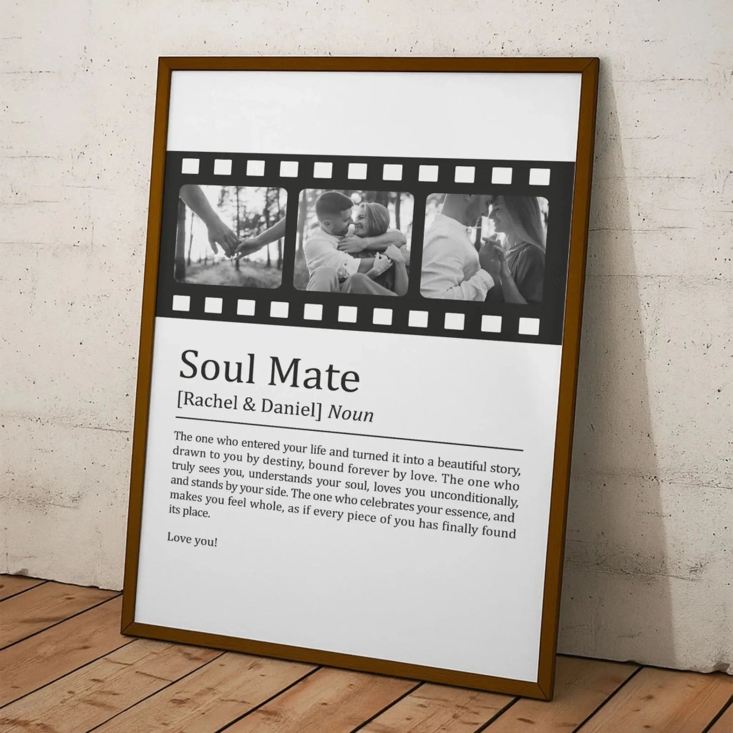 Soul Mate Definition Custom Photo – Personalized Couple Photo Poster Wall Art – Romantic Anniversary & Valentine’s Day Gift for Lovers  Ezcustomize