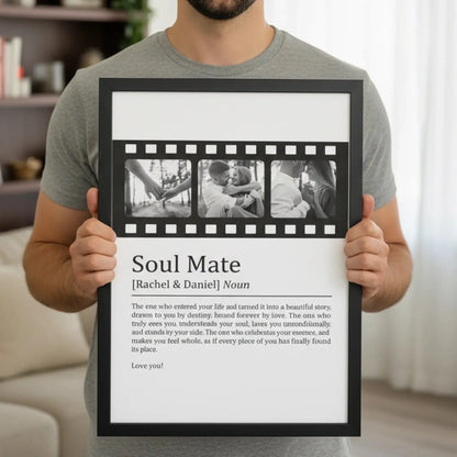 Soul Mate Definition Custom Photo – Personalized Couple Photo Poster Wall Art – Romantic Anniversary & Valentine’s Day Gift for Lovers  Ezcustomize