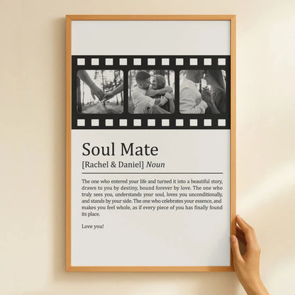 Soul Mate Definition Custom Photo – Personalized Couple Photo Poster Wall Art – Romantic Anniversary & Valentine’s Day Gift for Lovers  Ezcustomize