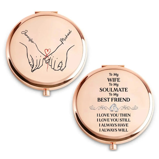Soulmate Best Friend Love Quote – Personalized Metal Compact Mirror – Unique Romantic Anniversary & Valentine’s Day Gift for Wife  Ezcustomize
