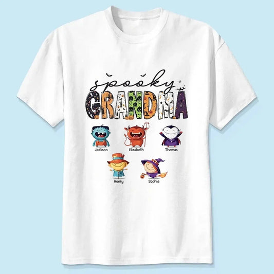 Spooky Grandma Belongs To These Kids - Family Personalized Custom Unisex T-shirt, Hoodie, Sweatshirt - Halloween Gift For Mom, Grandma  Ezcustomize