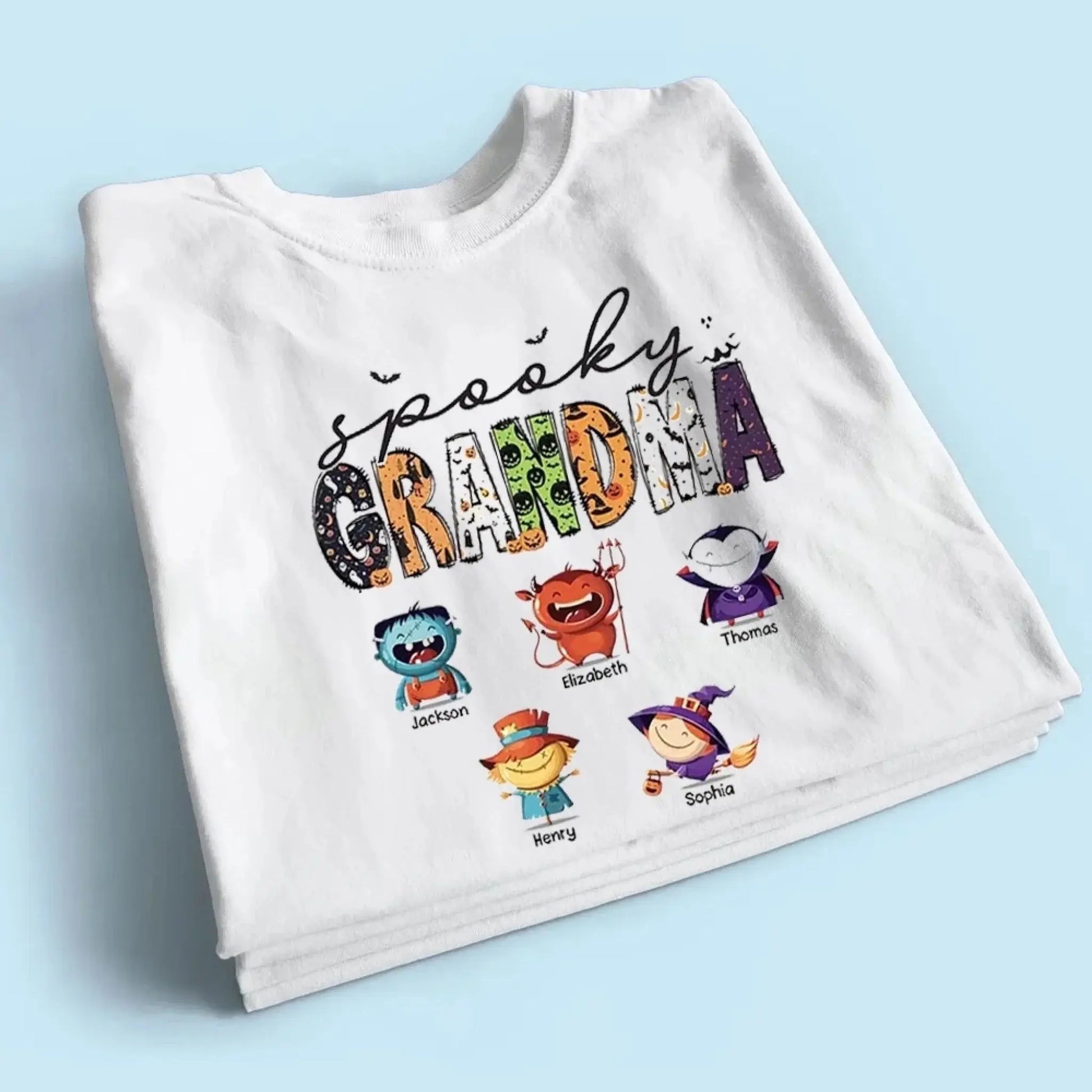 Spooky Grandma Belongs To These Kids - Family Personalized Custom Unisex T-shirt, Hoodie, Sweatshirt - Halloween Gift For Mom, Grandma  Ezcustomize