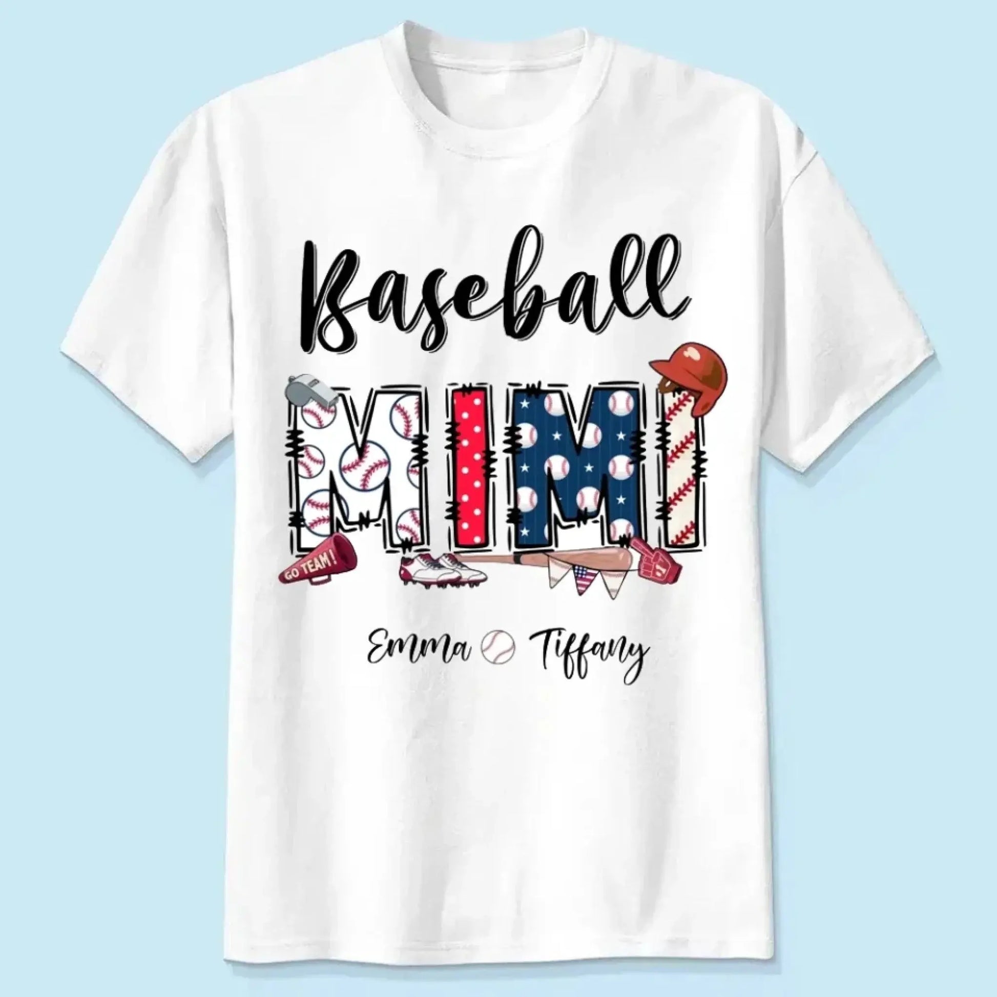 Sports Grandma Shirt – Personalized Baseball T-Shirt with Kid’s Name – Custom Gift for Grandma or Mom Who Loves the Game  Ezcustomize