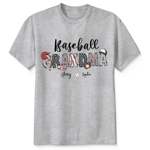 Sports Mom & Grandma Shirt – Personalized Softball T-Shirt – Custom Gift for Mom, Nana, or Grandma from Kid with Name