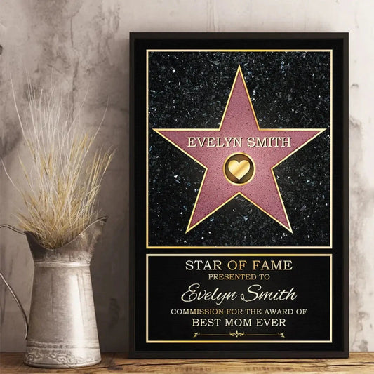 Star of Fame Custom Canvas – Personalized Hollywood Walk of Fame Style Poster Gift for Celebrity Fans, Friends, or Pets  Ezcustomize