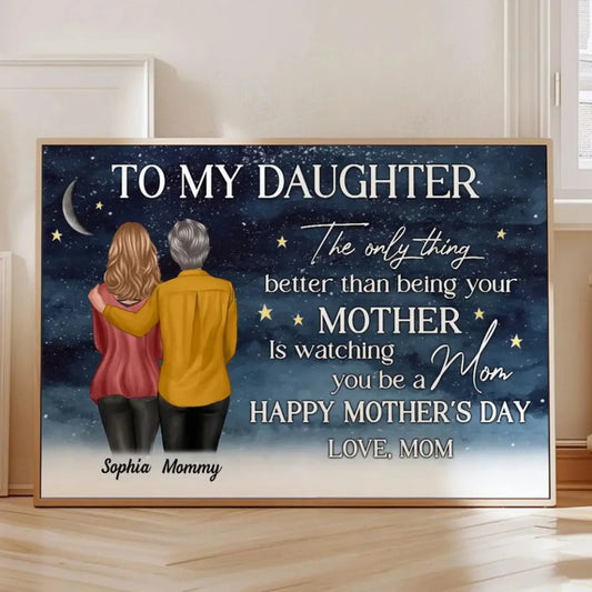 Starry Night Scene – Personalized Poster/Canvas – Mother’s Day Gift for Daughter from Mom  Ezcustomize