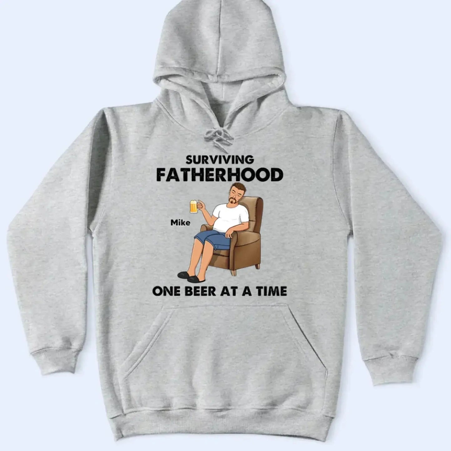 Surviving Fatherhood One Beer at a Time – Personalized T-Shirt – Funny Custom Gift for Grandpa or Papa  Ezcustomize