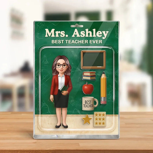 Teacher Action Figure Personalized Acrylic Block, Back To School Gift, Teacher Appreciation Gift  Ezcustomize