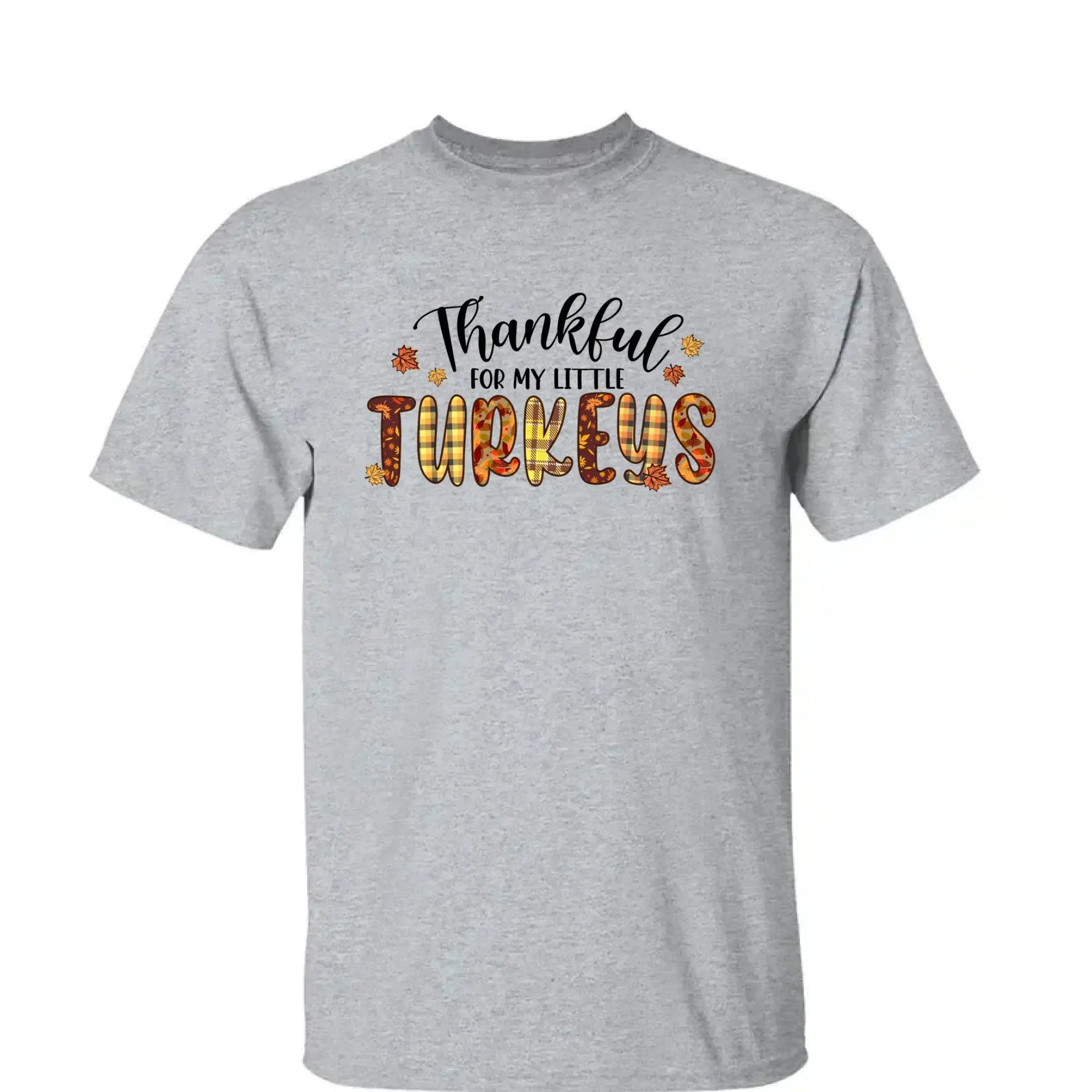 Thankful For My Little TurKeys - Personalized Custom T Shirt - Thanksgiving Gift For Grandma/Nana/Mimi, Mom, Wife, Grandparent  Ezcustomize