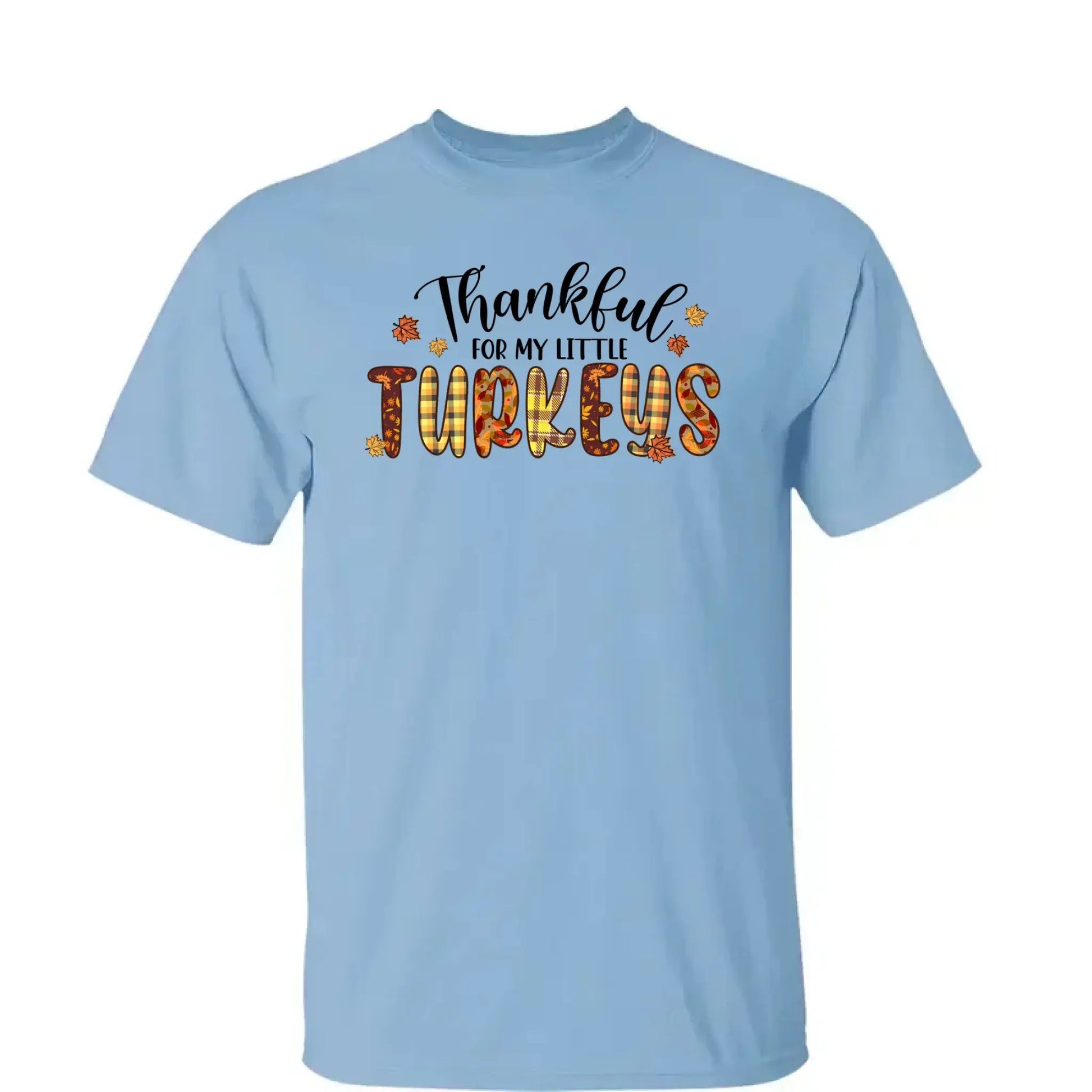 Thankful For My Little TurKeys - Personalized Custom T Shirt - Thanksgiving Gift For Grandma/Nana/Mimi, Mom, Wife, Grandparent  Ezcustomize