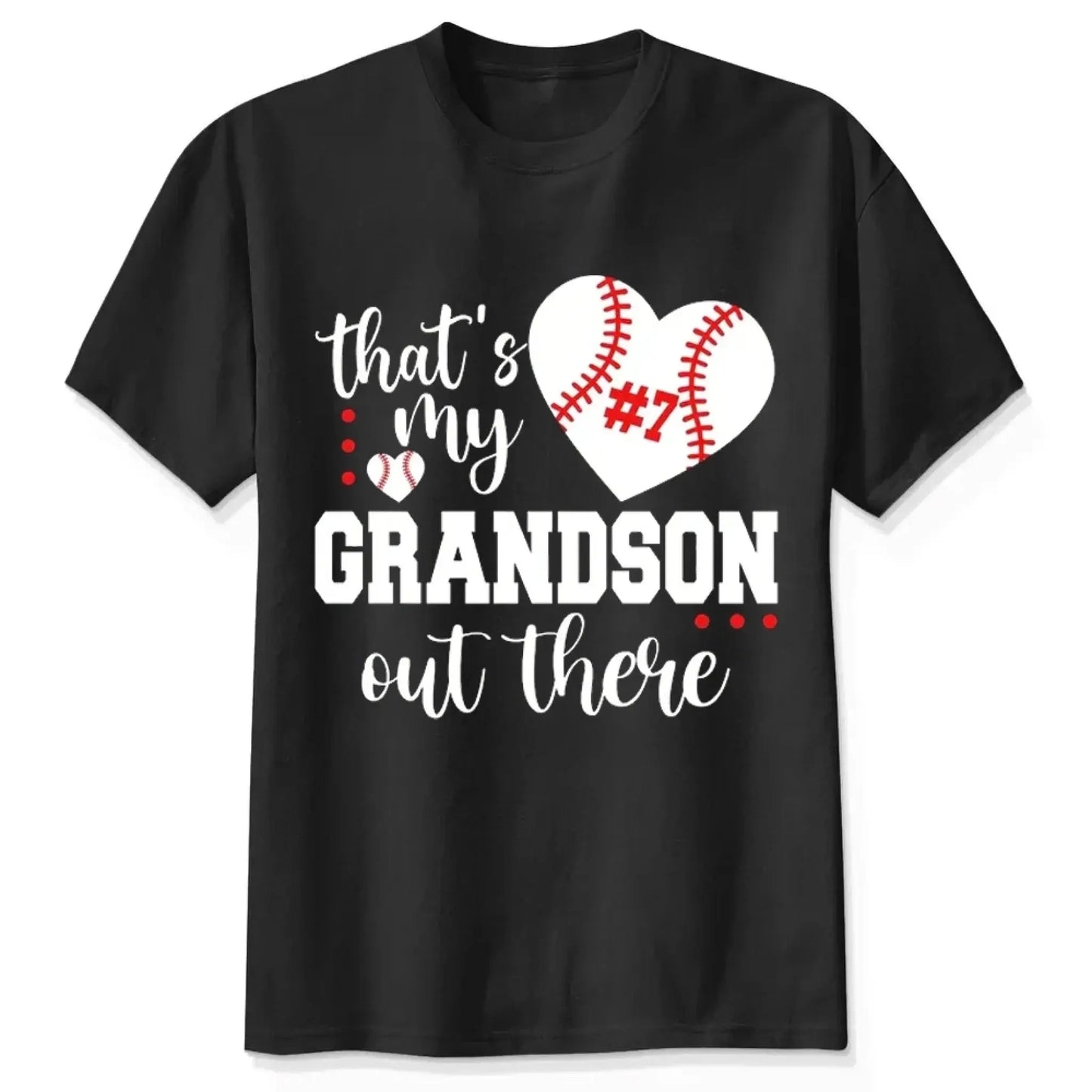 That’s My Grandson Out There Shirt – Personalized Sports T-Shirt – Custom Gift for Soccer, Football, Baseball, Softball, or Basketball Grandma/Mom  Ezcustomize