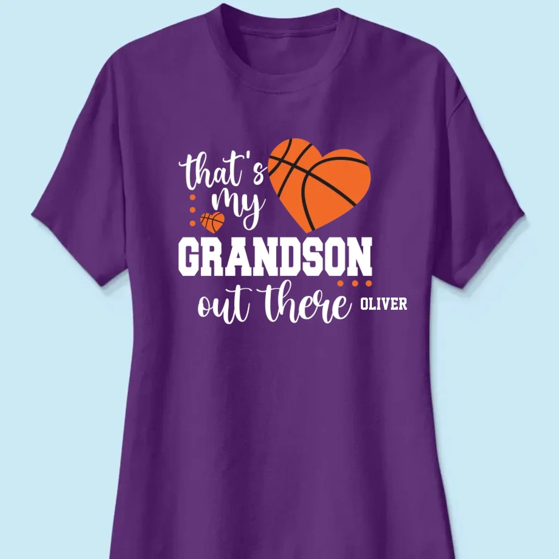 That’s My Grandson Out There Shirt – Personalized Sports T-Shirt – Custom Gift for Soccer, Football, Baseball, Softball, or Basketball Grandma/Mom  Ezcustomize