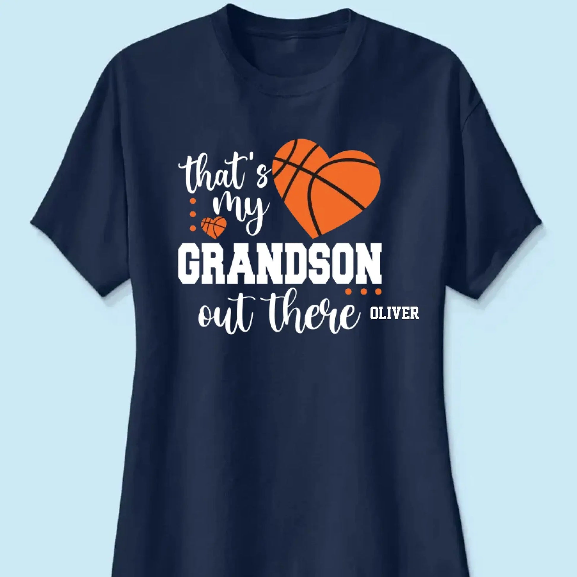 That’s My Grandson Out There Shirt – Personalized Sports T-Shirt – Custom Gift for Soccer, Football, Baseball, Softball, or Basketball Grandma/Mom  Ezcustomize