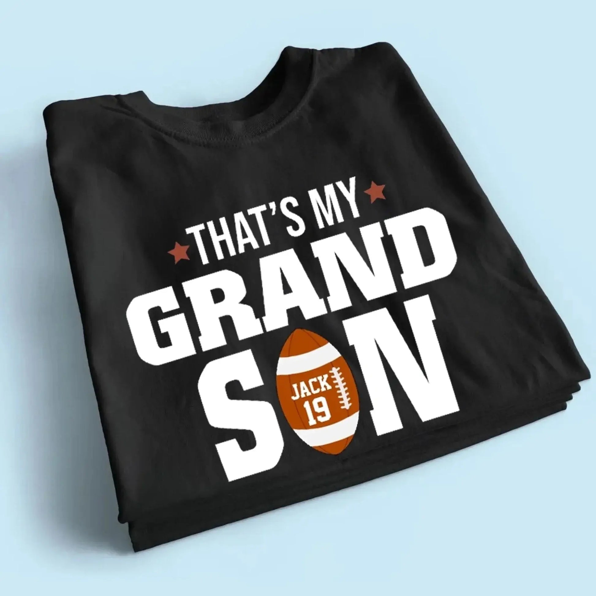 That’s My Grandson Out There Shirt – Personalized T-Shirt – Custom Football Gift for Sport Grandma, Mama, or Family Fans  Ezcustomize