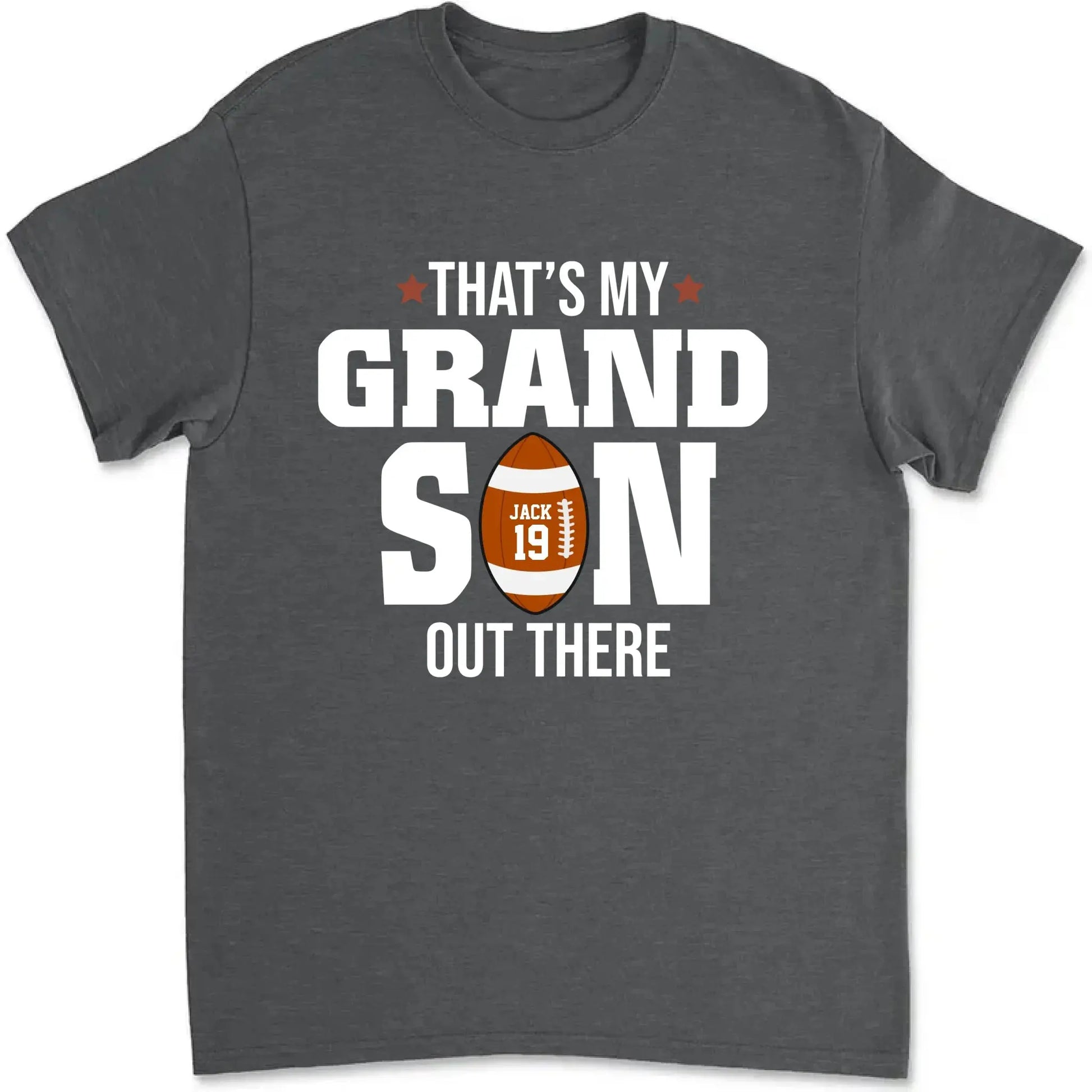 That’s My Grandson Out There Shirt – Personalized T-Shirt – Custom Football Gift for Sport Grandma, Mama, or Family Fans  Ezcustomize
