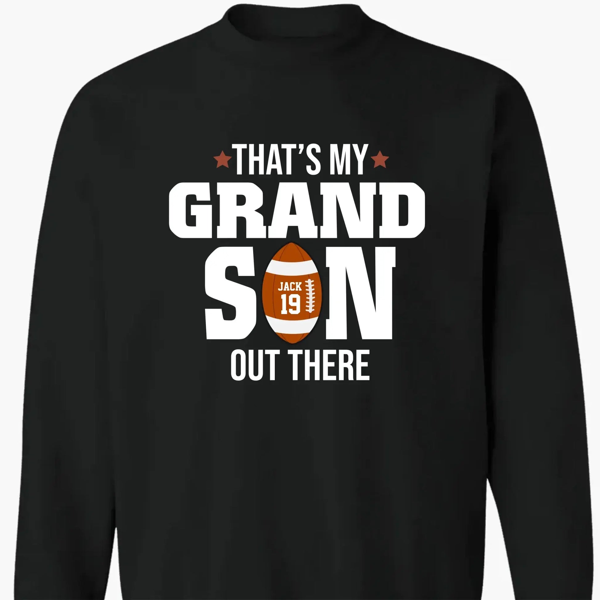 That’s My Grandson Out There Shirt – Personalized T-Shirt – Custom Football Gift for Sport Grandma, Mama, or Family Fans  Ezcustomize