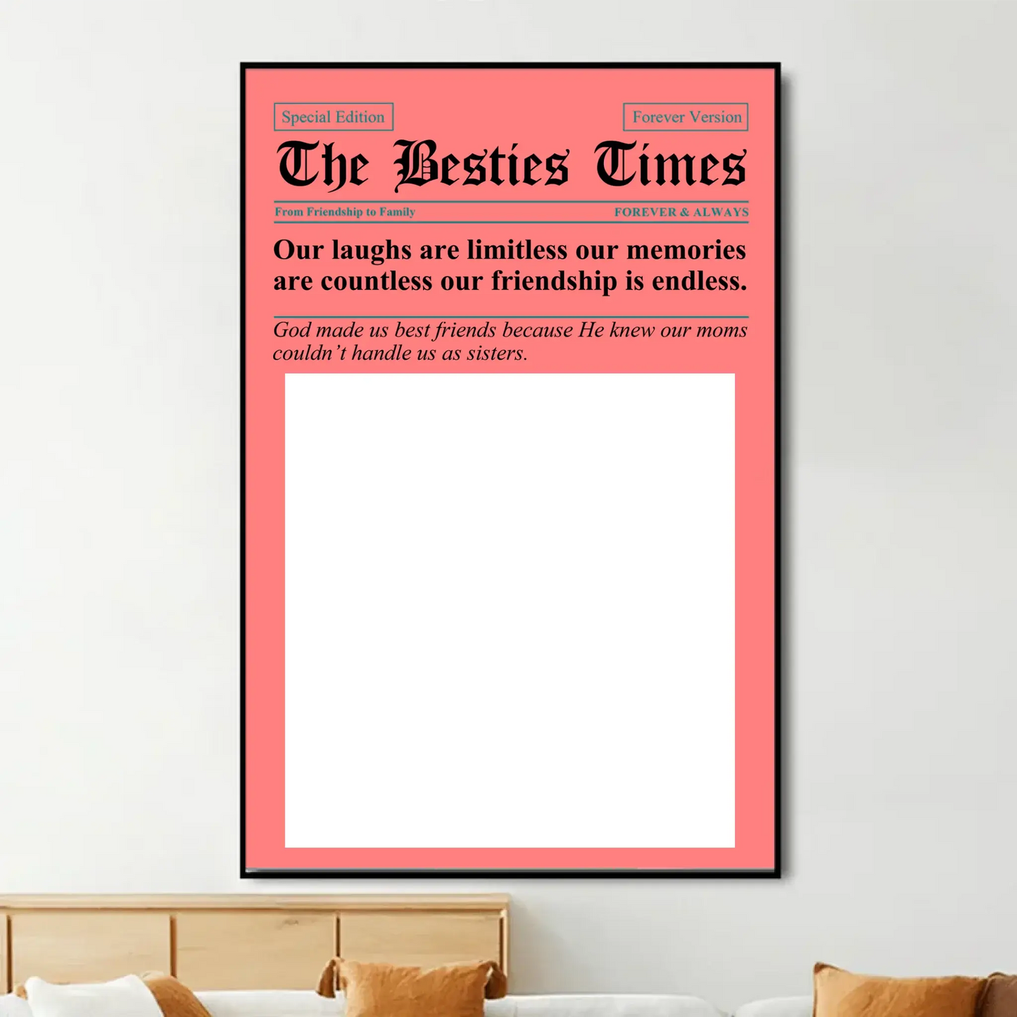 The BFF Times Newspaper Design – Personalized Photo Poster/Canvas – Fun Custom Gift for Best Friends, Besties & Soul Sisters  Ezcustomize