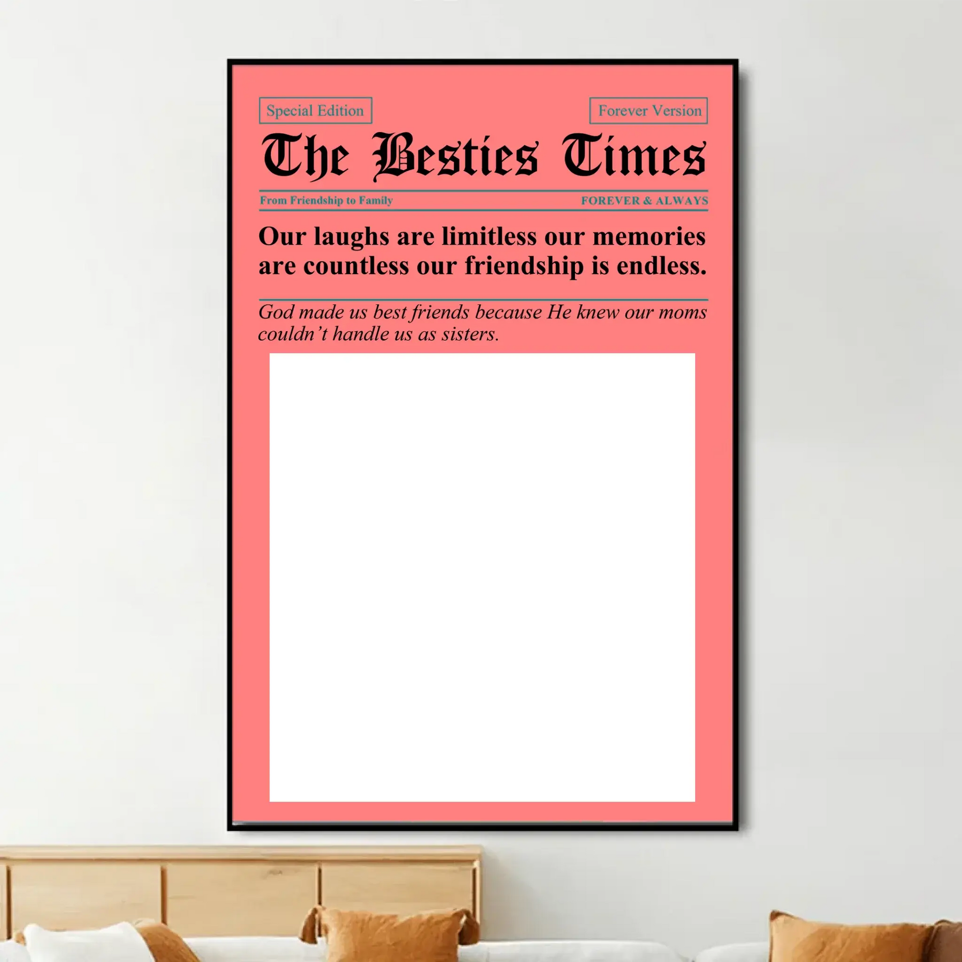 The BFF Times Newspaper Design – Personalized Photo Poster/Canvas – Fun Custom Gift for Best Friends, Besties & Soul Sisters  Ezcustomize