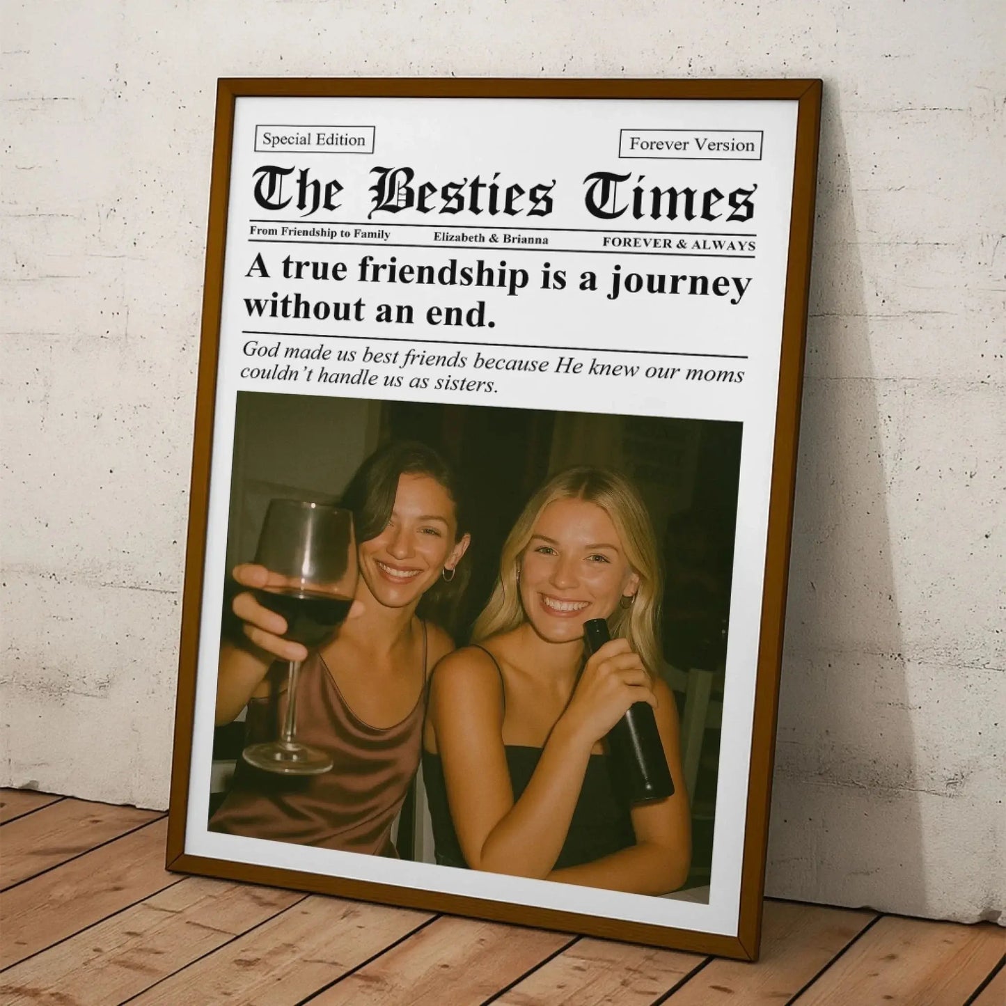 The BFF Times Newspaper Design – Personalized Photo Poster/Canvas – Fun Custom Gift for Best Friends, Besties & Soul Sisters  Ezcustomize