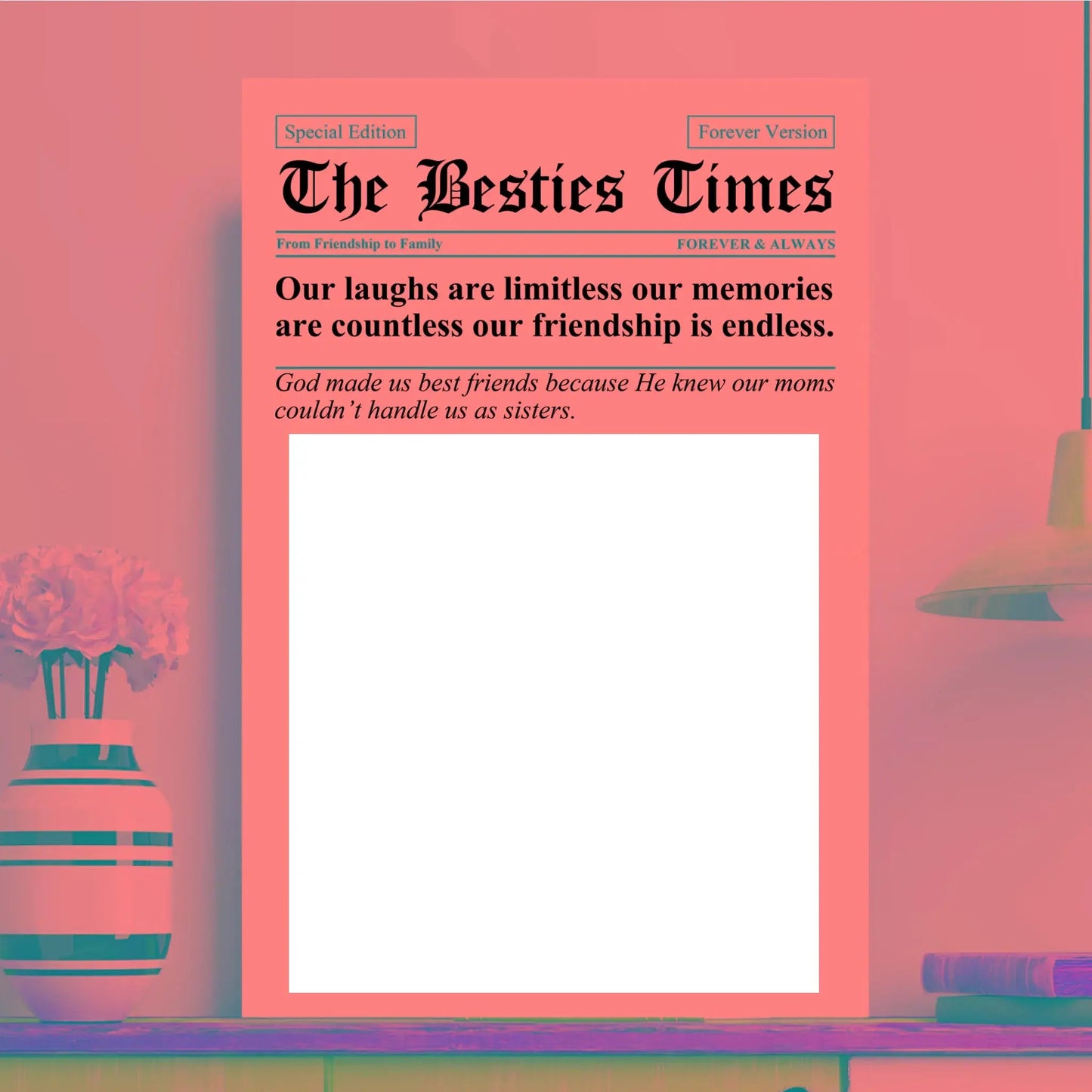 The BFF Times Newspaper Design – Personalized Photo Poster/Canvas – Fun Custom Gift for Best Friends, Besties & Soul Sisters  Ezcustomize