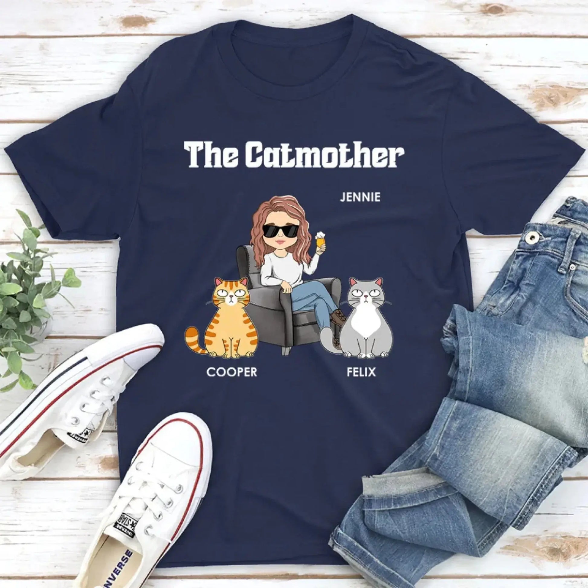 The Cat Mother – Personalized T-Shirt, Custom Gift for Cat Moms & Cat Lovers  Ezcustomize