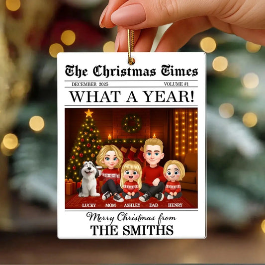 The Christmas Times Family Sitting – Personalized Acrylic Ornament – Festive Holiday Keepsake & Meaningful Christmas Gift for Families  Ezcustomize
