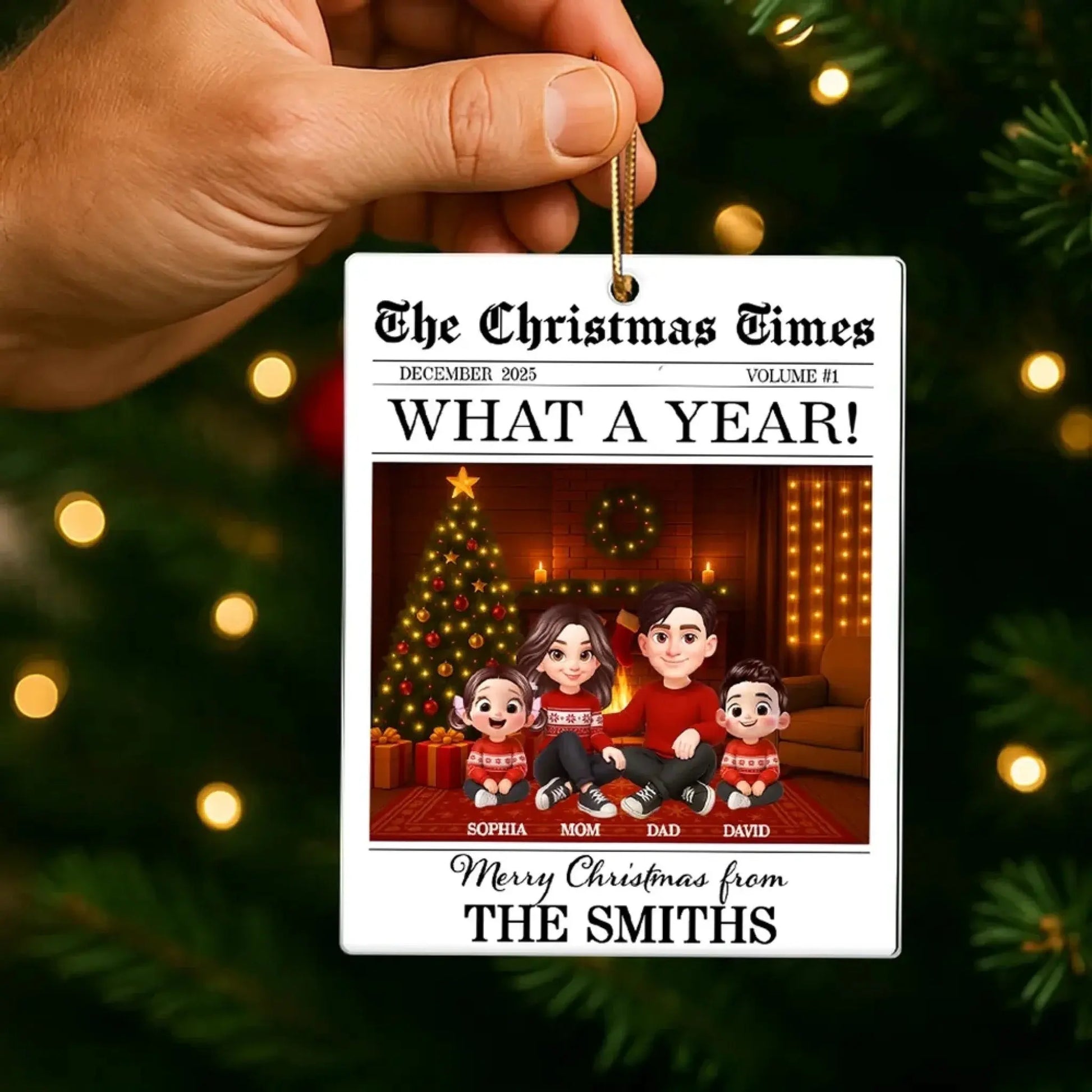 The Christmas Times Family Sitting – Personalized Acrylic Ornament – Festive Holiday Keepsake & Meaningful Christmas Gift for Families  Ezcustomize