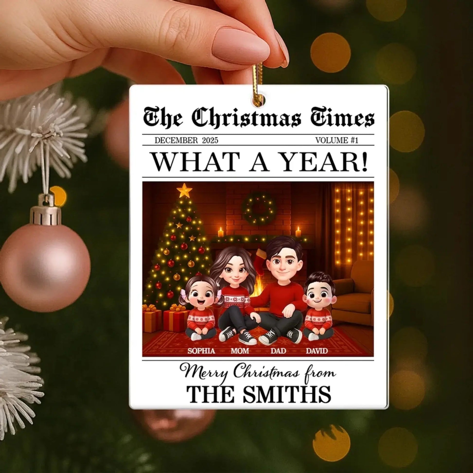 The Christmas Times Family Sitting – Personalized Acrylic Ornament – Festive Holiday Keepsake & Meaningful Christmas Gift for Families  Ezcustomize