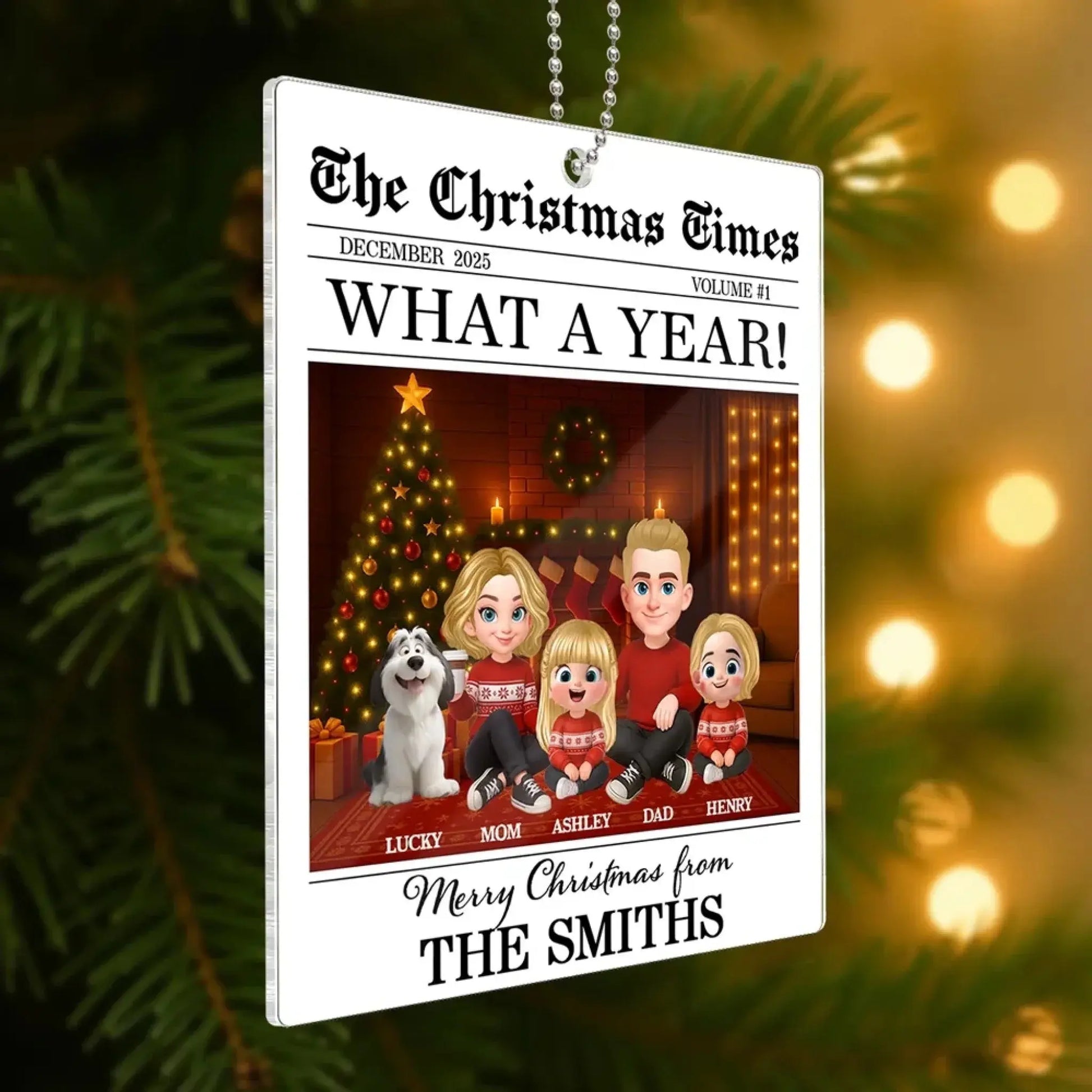 The Christmas Times Family Sitting – Personalized Acrylic Ornament – Festive Holiday Keepsake & Meaningful Christmas Gift for Families  Ezcustomize