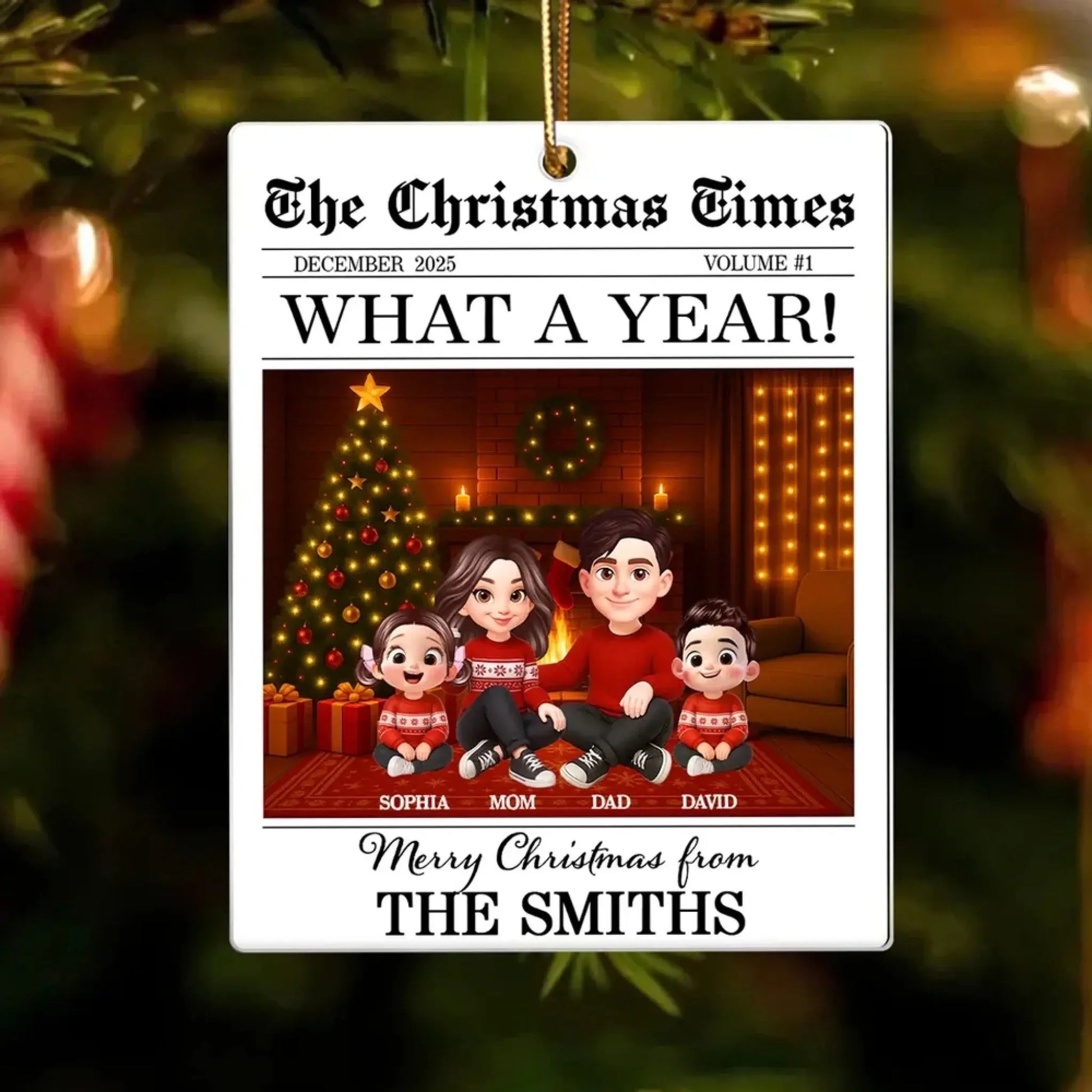 The Christmas Times Family Sitting – Personalized Acrylic Ornament – Festive Holiday Keepsake & Meaningful Christmas Gift for Families  Ezcustomize