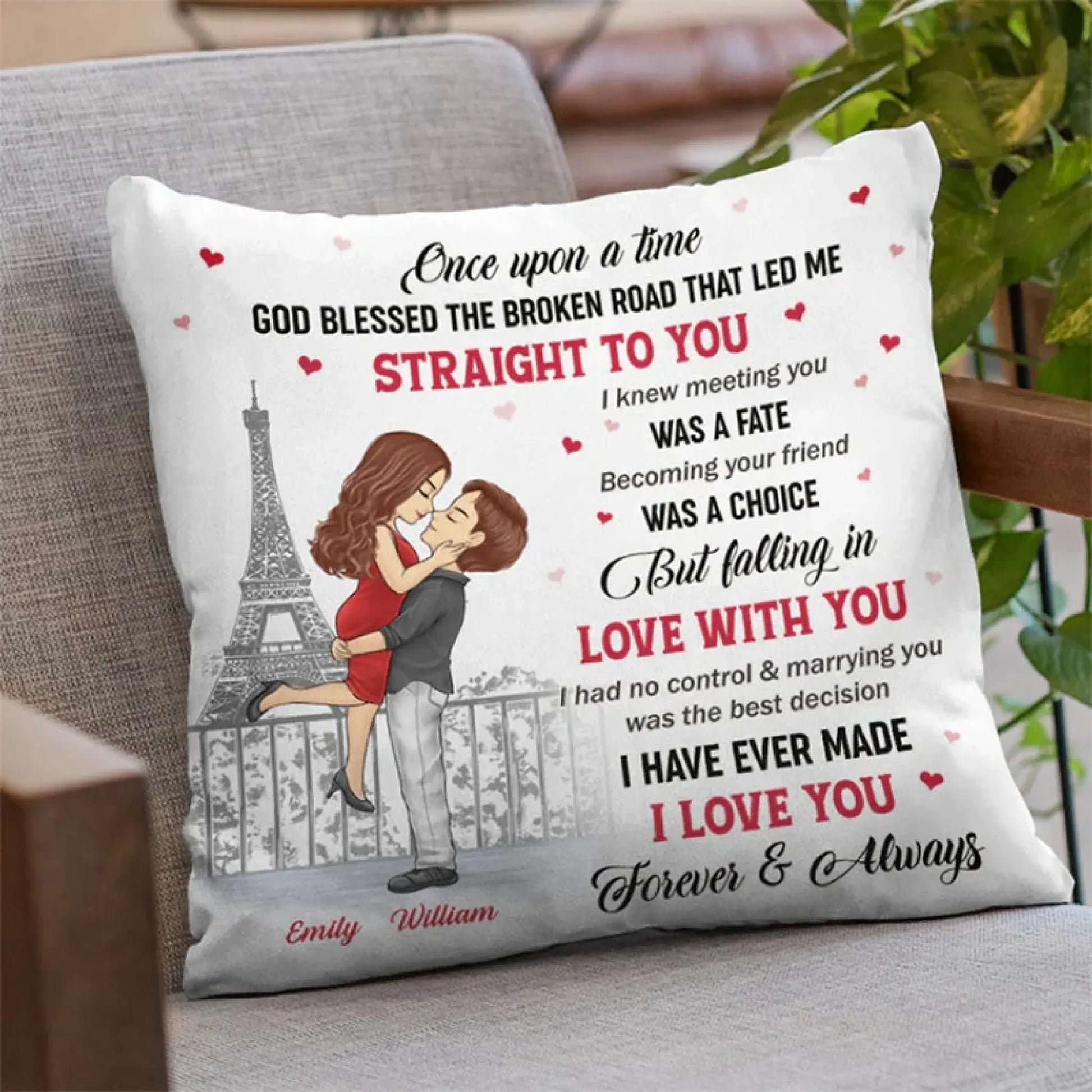 The Day I Met You Personalized Custom Pillow – Romantic Gift for Her & Him, Husband & Wife, Couple Anniversary, Valentine’s Day, Engagement  Ezcustomize