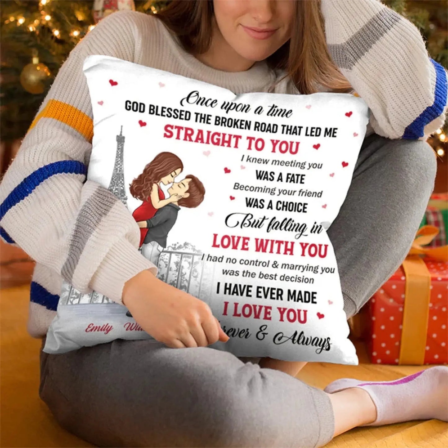 The Day I Met You Personalized Custom Pillow – Romantic Gift for Her & Him, Husband & Wife, Couple Anniversary, Valentine’s Day, Engagement  Ezcustomize