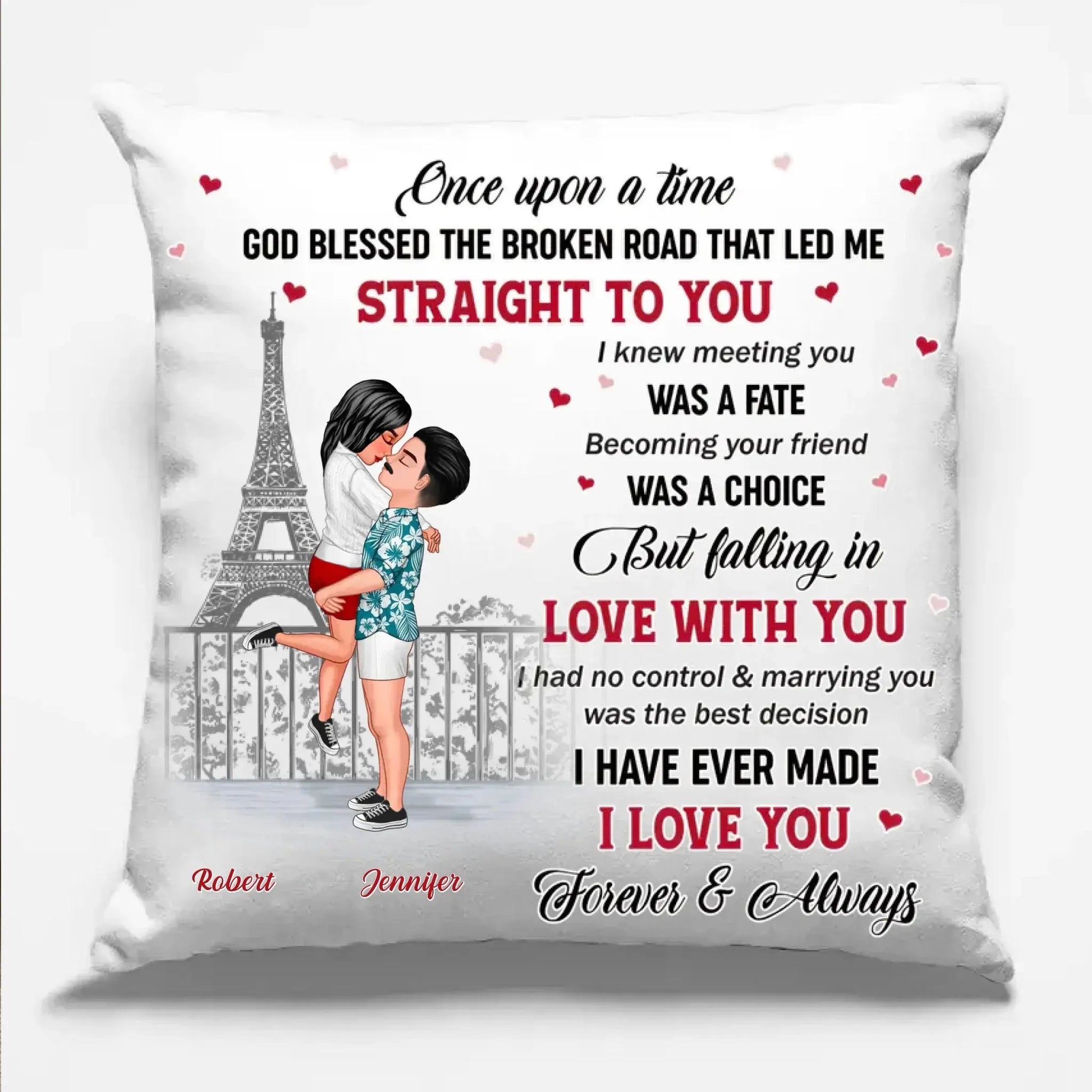 The Day I Met You Personalized Custom Pillow – Romantic Gift for Her & Him, Husband & Wife, Couple Anniversary, Valentine’s Day, Engagement  Ezcustomize
