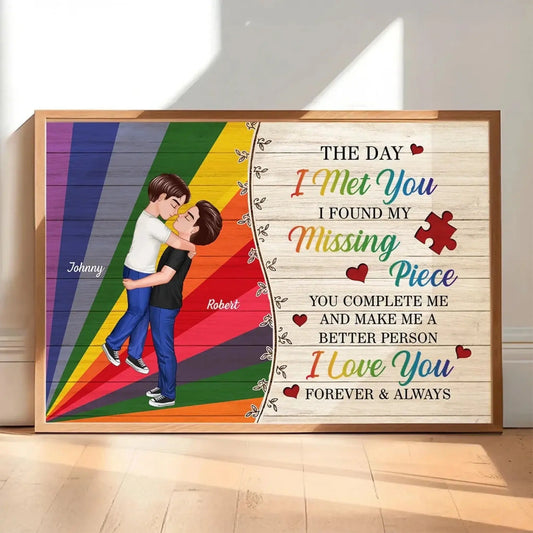 The Day I Met You – LGBTQ Couple Personalized Poster – Heartfelt Pride Month Gift for Your Partner  Ezcustomize