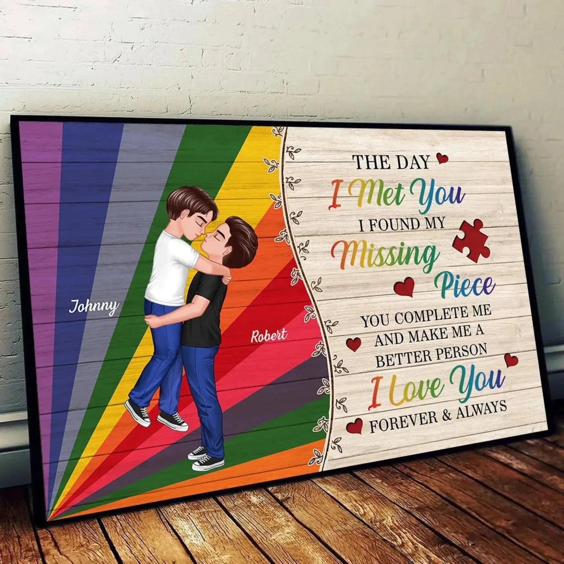 The Day I Met You – LGBTQ Couple Personalized Poster – Heartfelt Pride Month Gift for Your Partner  Ezcustomize