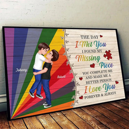 The Day I Met You – LGBTQ Couple Personalized Poster – Heartfelt Pride Month Gift for Your Partner  Ezcustomize