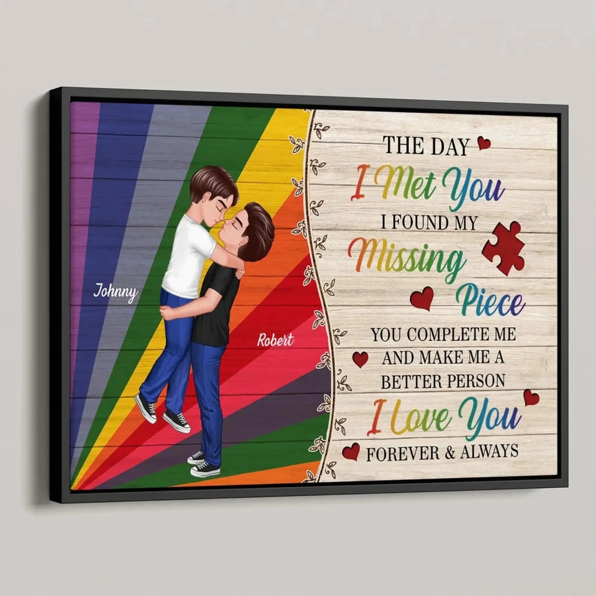 The Day I Met You – LGBTQ Couple Personalized Poster – Heartfelt Pride Month Gift for Your Partner  Ezcustomize