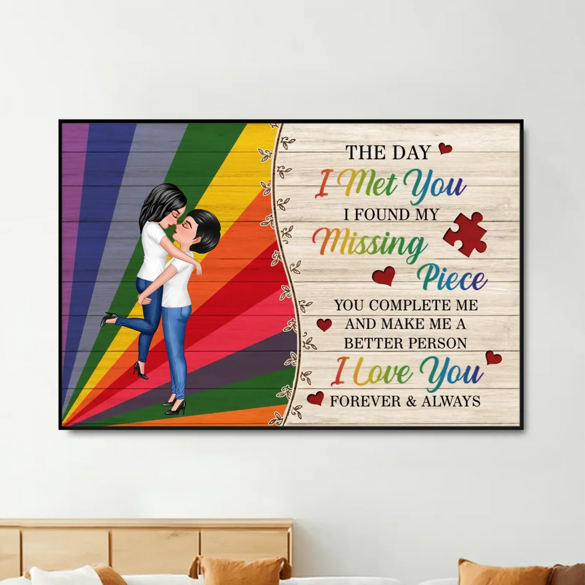 The Day I Met You – LGBTQ Couple Personalized Poster – Heartfelt Pride Month Gift for Your Partner  Ezcustomize