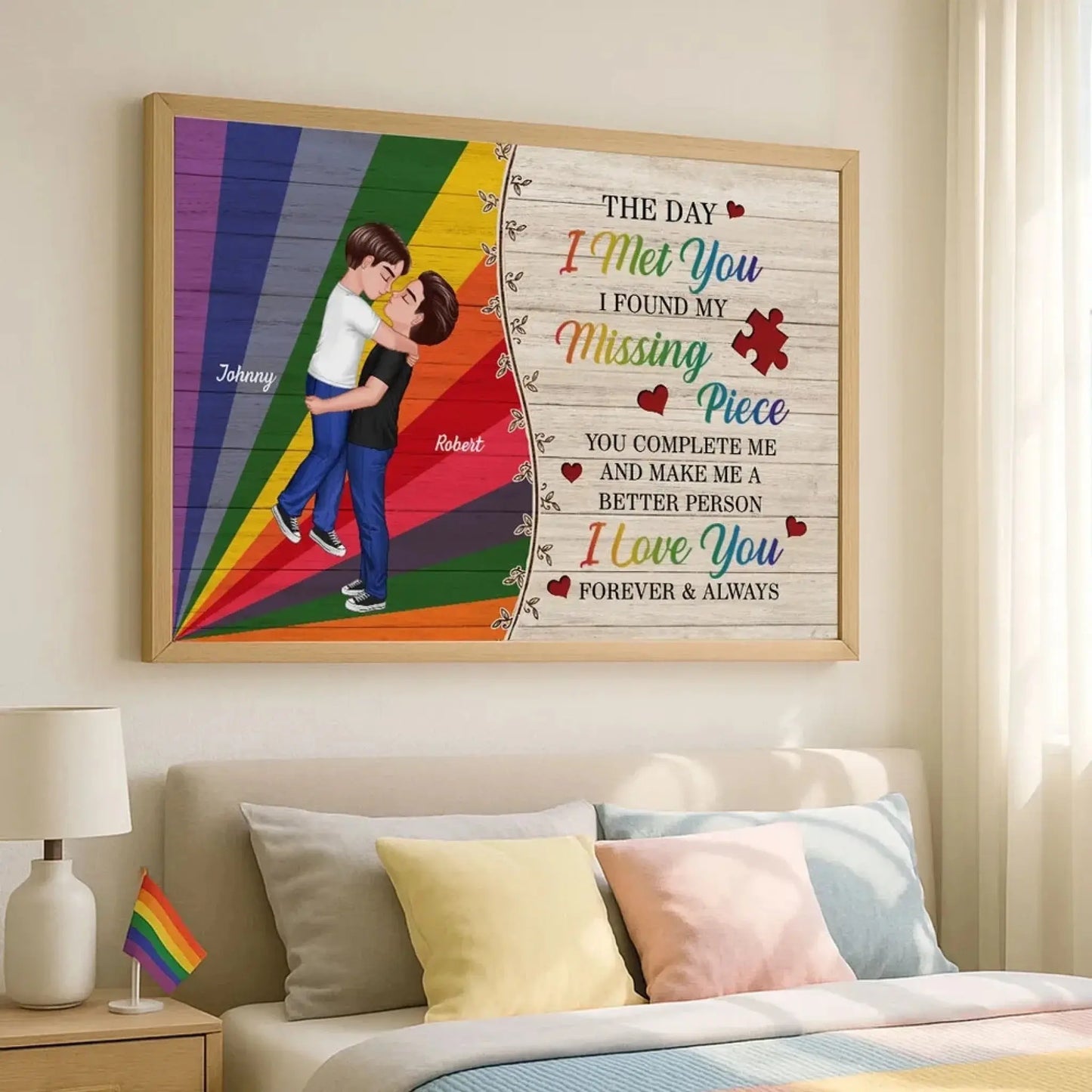The Day I Met You – LGBTQ Couple Personalized Poster – Heartfelt Pride Month Gift for Your Partner  Ezcustomize