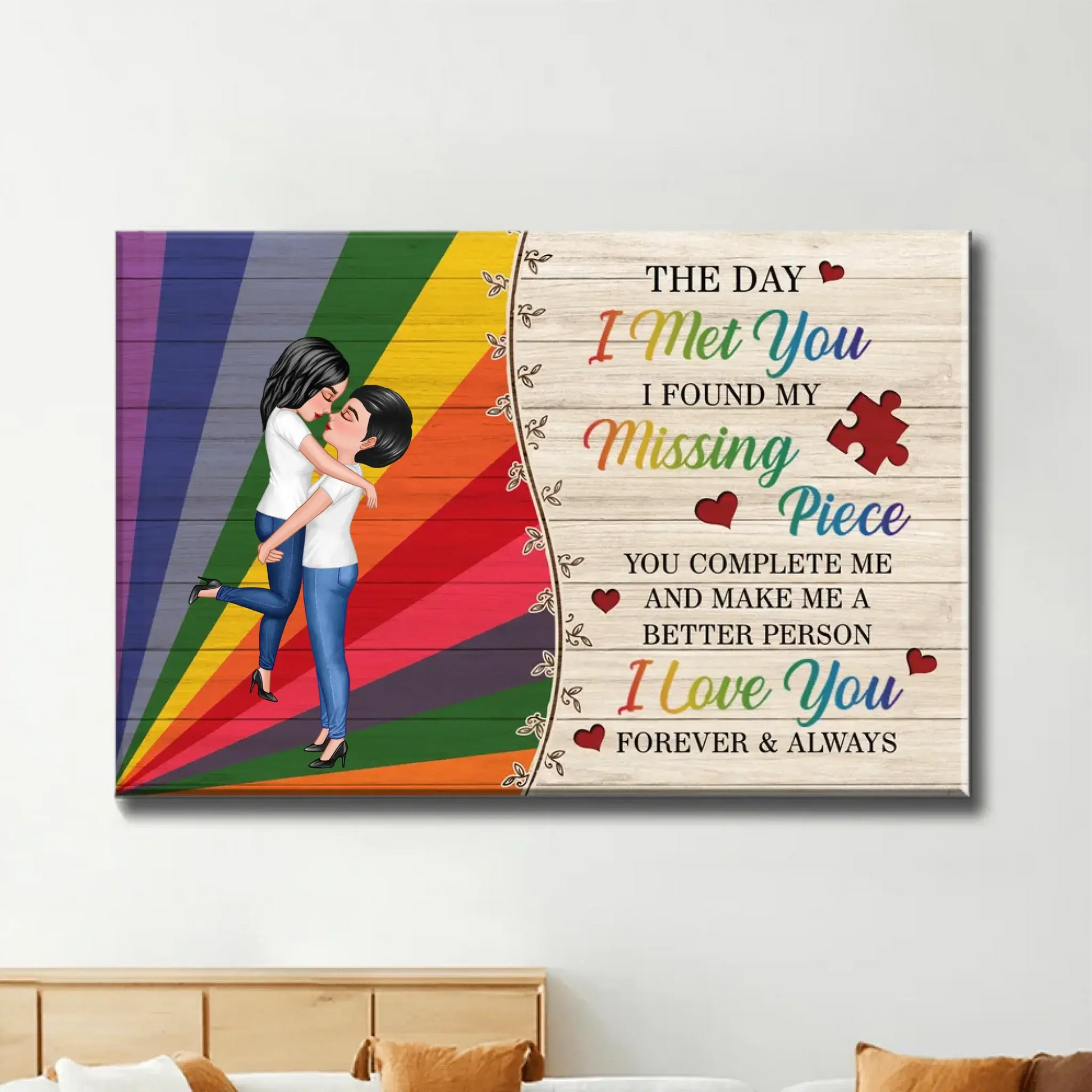 The Day I Met You – LGBTQ Couple Personalized Poster – Heartfelt Pride Month Gift for Your Partner  Ezcustomize