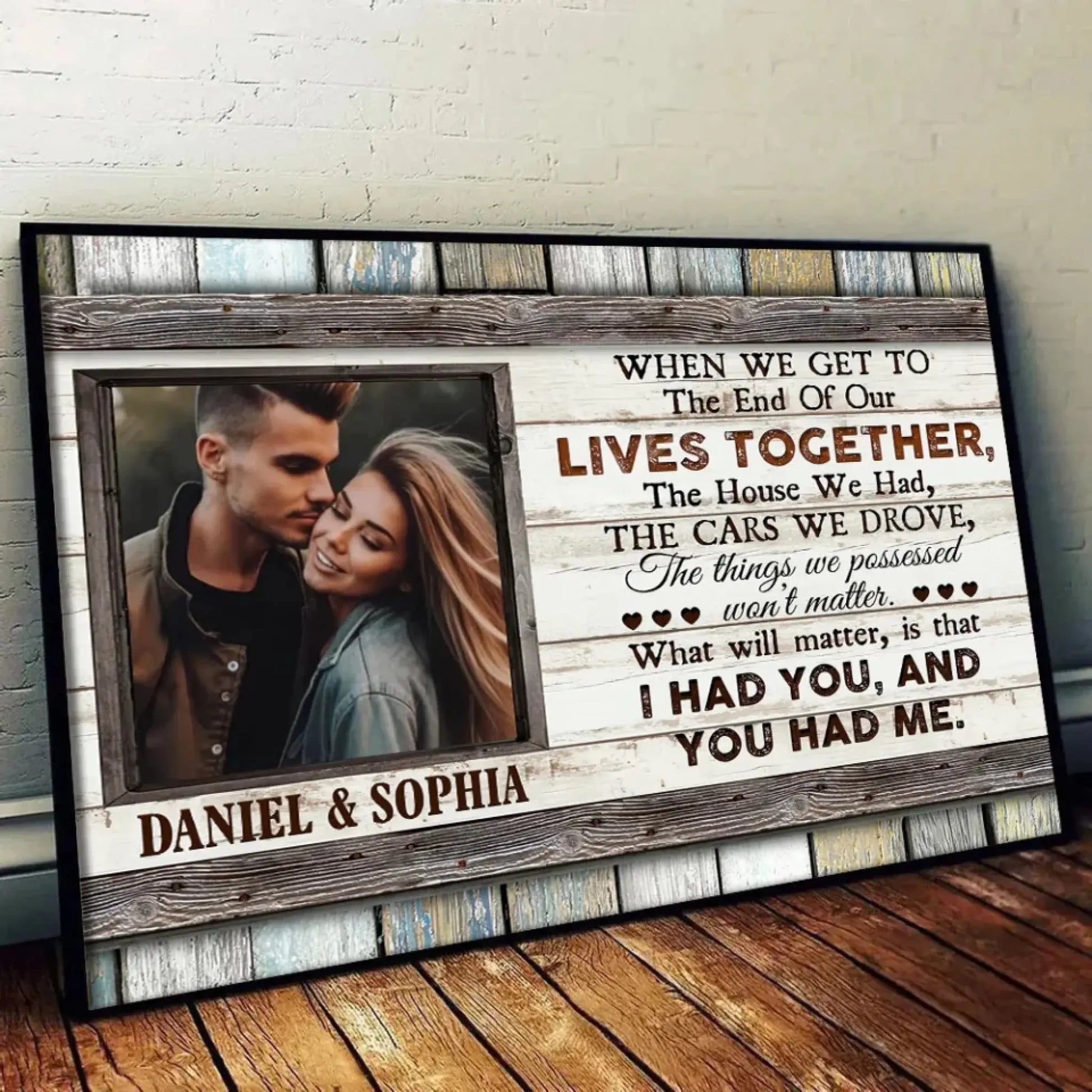 The End of Our Lives Together Wall Art – Personalized Couple Photo Poster/Canvas, Romantic Gift for Anniversary, Husband & Wife, Valentine’s Day  Ezcustomize