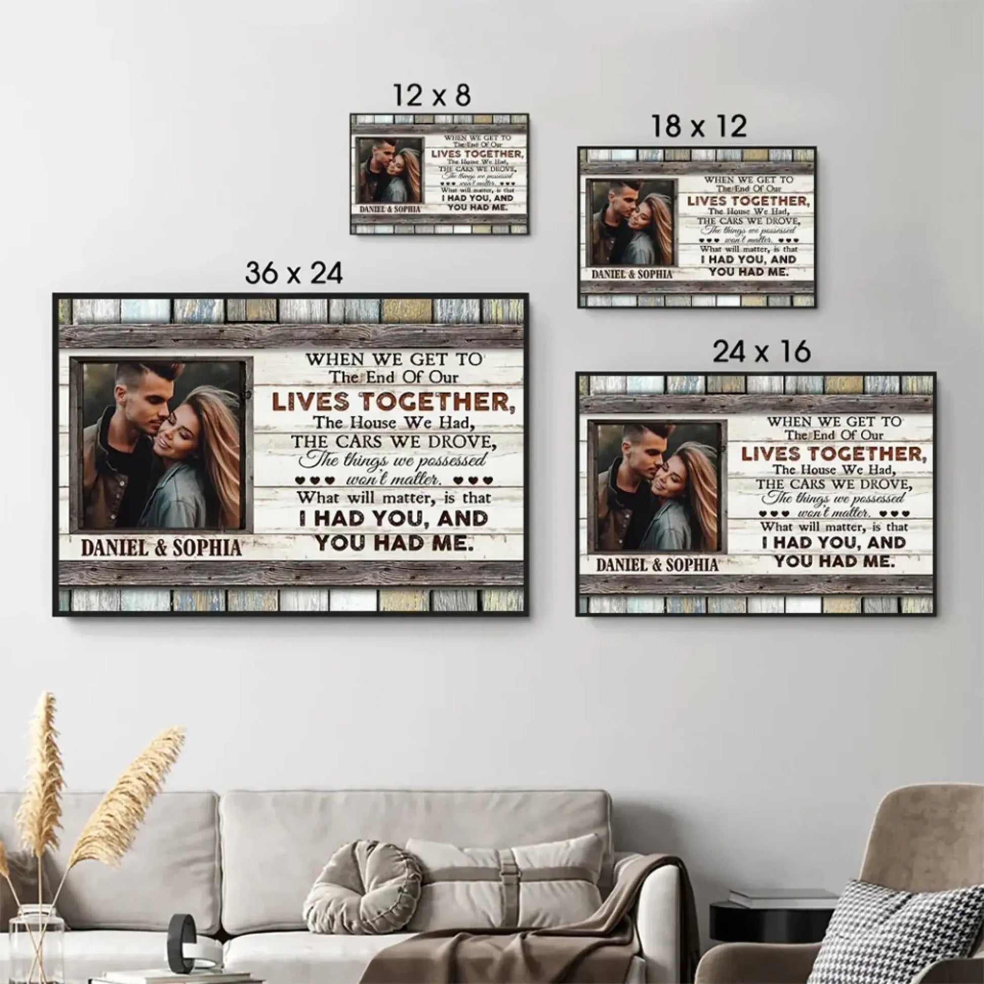 The End of Our Lives Together Wall Art – Personalized Couple Photo Poster/Canvas, Romantic Gift for Anniversary, Husband & Wife, Valentine’s Day  Ezcustomize