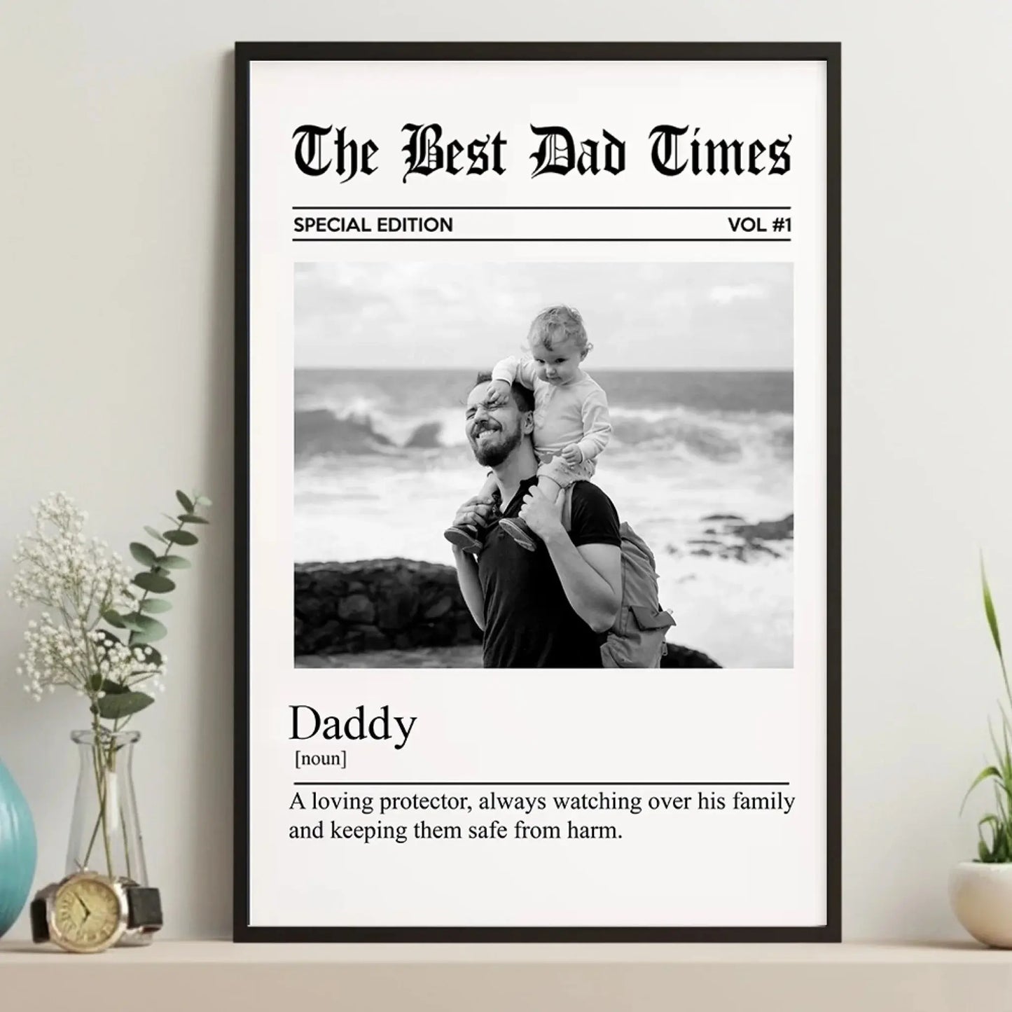 The Father’s Day Times Dad Grandpa Definition – Personalized Poster/Canvas– Unique Father’s Day & Birthday Gift for Dad and Grandpa  Ezcustomize