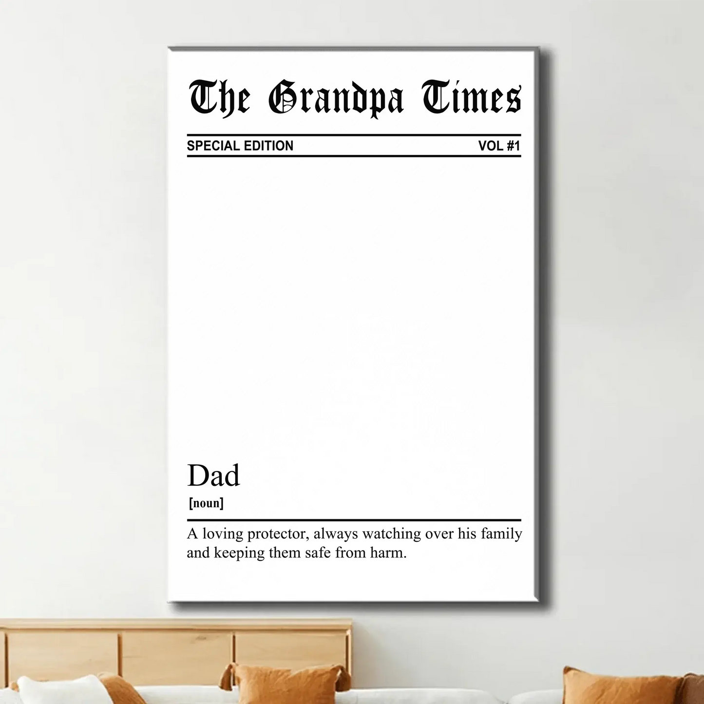 The Father’s Day Times, Photo Print with Dad/Grandpa Definition – Personalized Poster/Canvas  – Custom Gift for Father’s Day  Ezcustomize