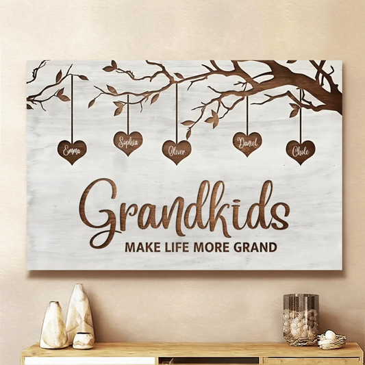 "The Foundation of Family & the Continuation of Love" Art – Personalized Poster/Canvas – Custom Grandkids Gift for Grandparents  Ezcustomize
