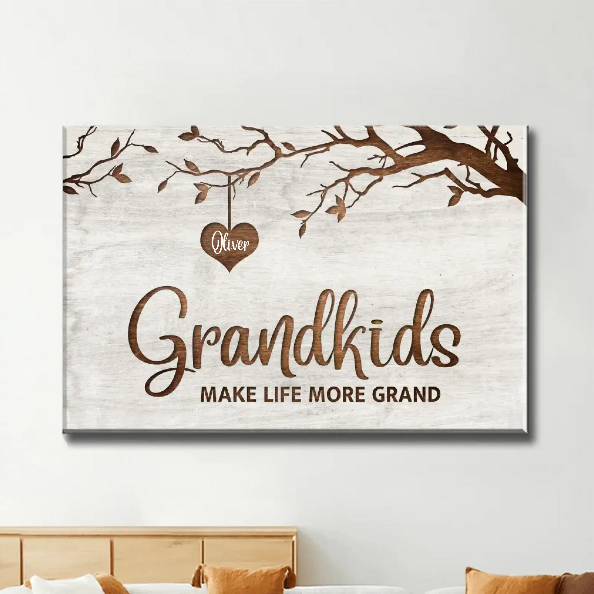 "The Foundation of Family & the Continuation of Love" Art – Personalized Poster/Canvas – Custom Grandkids Gift for Grandparents  Ezcustomize
