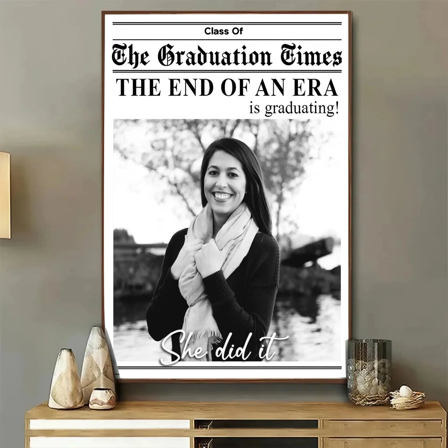 The Graduation Times Poster – Custom Newspaper Style Graduation Gift with Photo & Personal Details  Ezcustomize